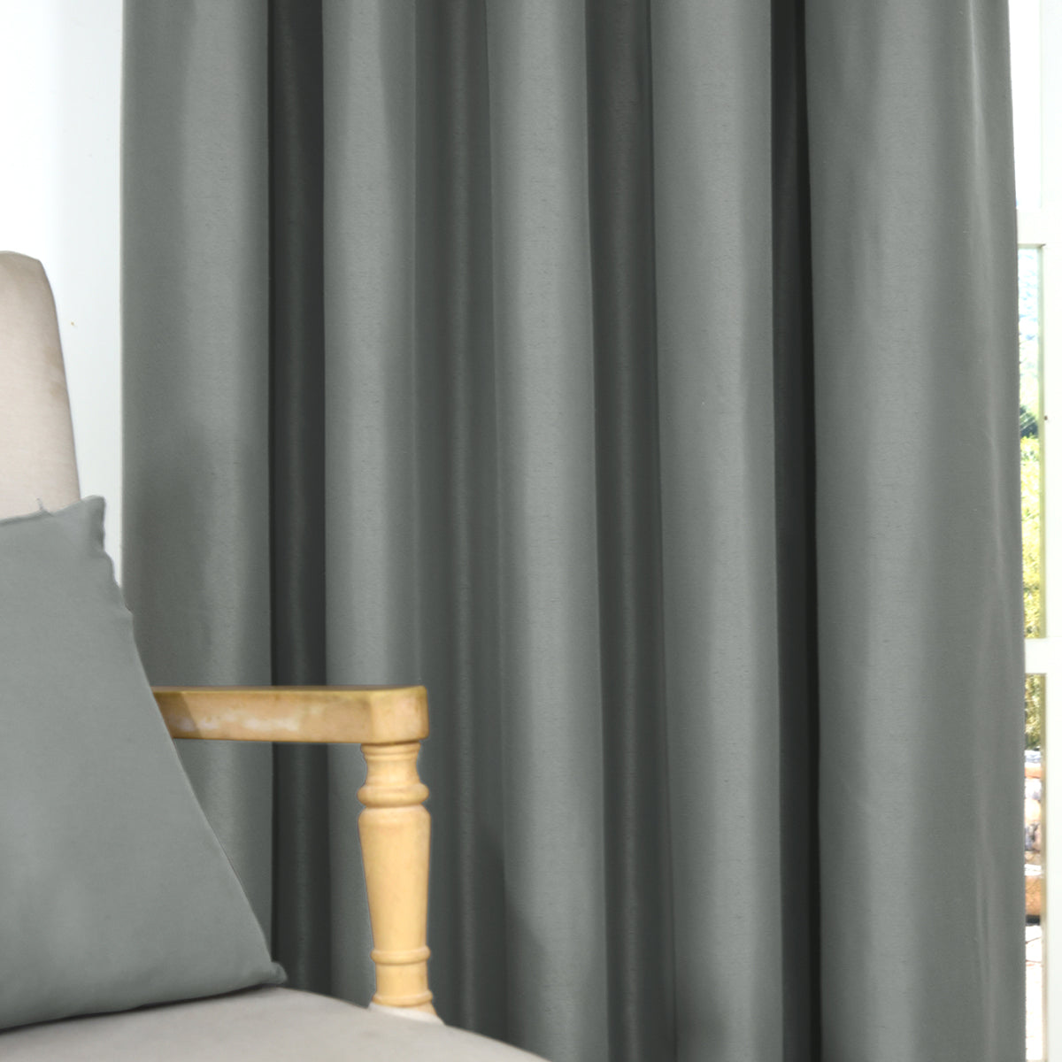 Nolight Smoke - 100% Blockout Lined Curtains