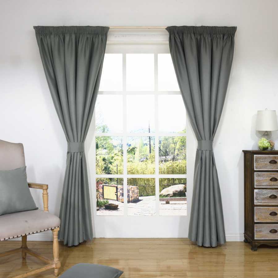 Nolight Smoke - 100% Blockout Lined Curtains