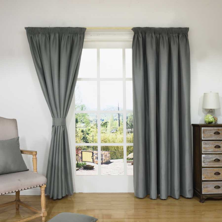 Nolight Smoke - 100% Blockout Lined Curtains