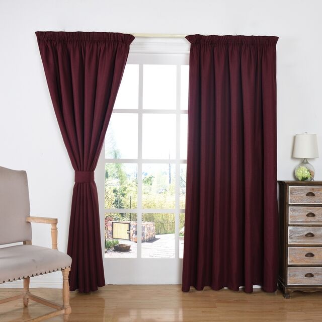 Franklin Burgundy - Thermal Selflined Curtains