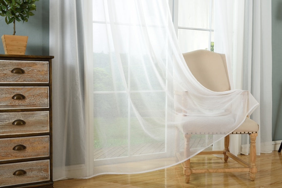 Gloria White - Readymade Sheer Curtains