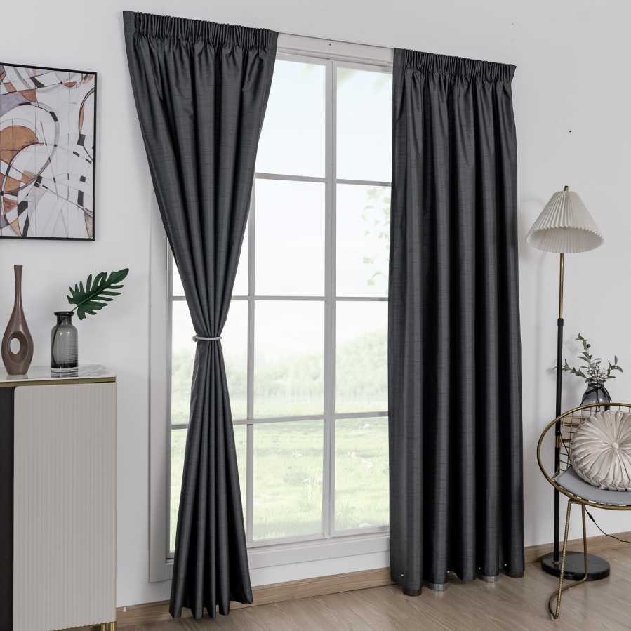Peace Charcoal - Thermal Backed Curtains