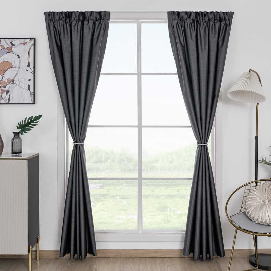 Peace Charcoal - Thermal Backed Curtains