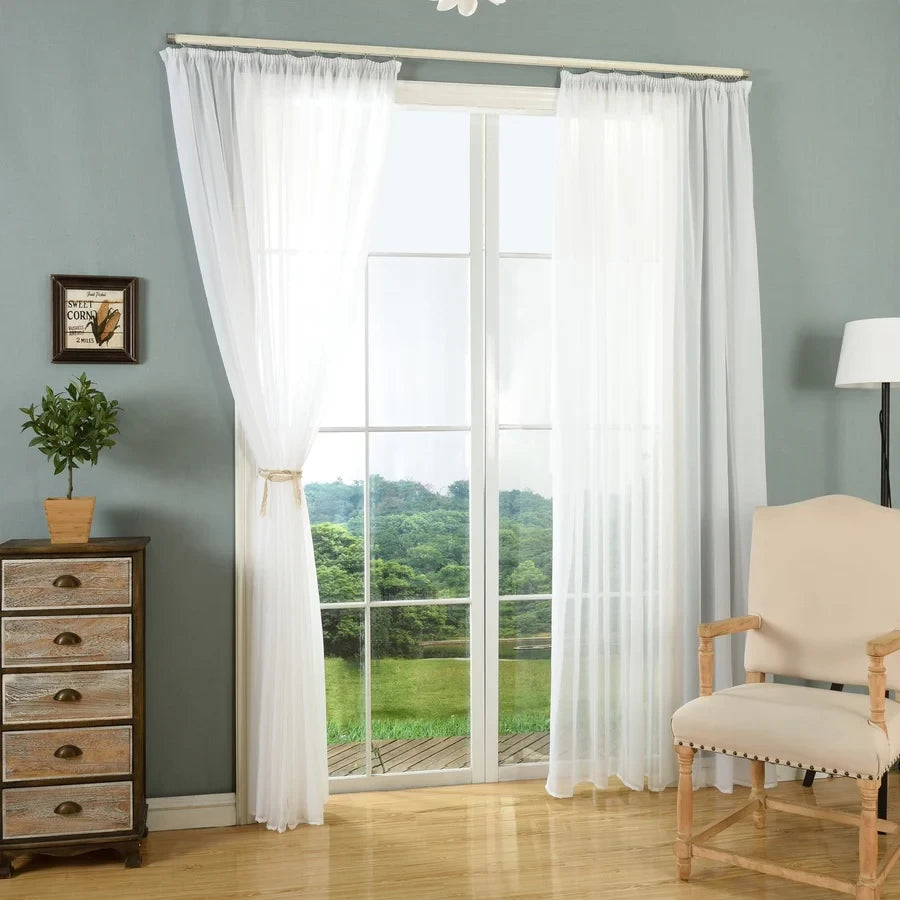 Gloria White - Readymade Sheer Curtains